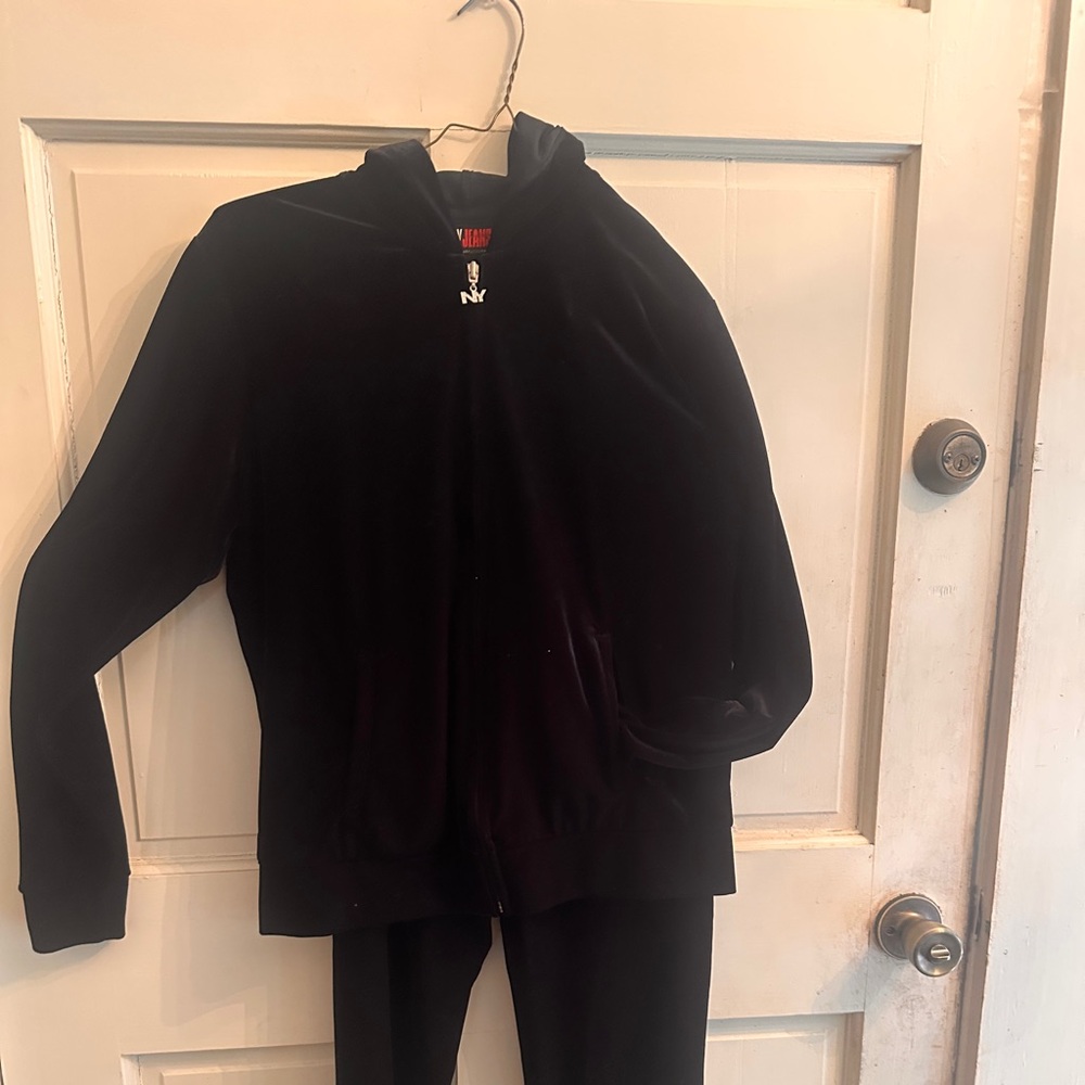 Black Velour Hoodie Set